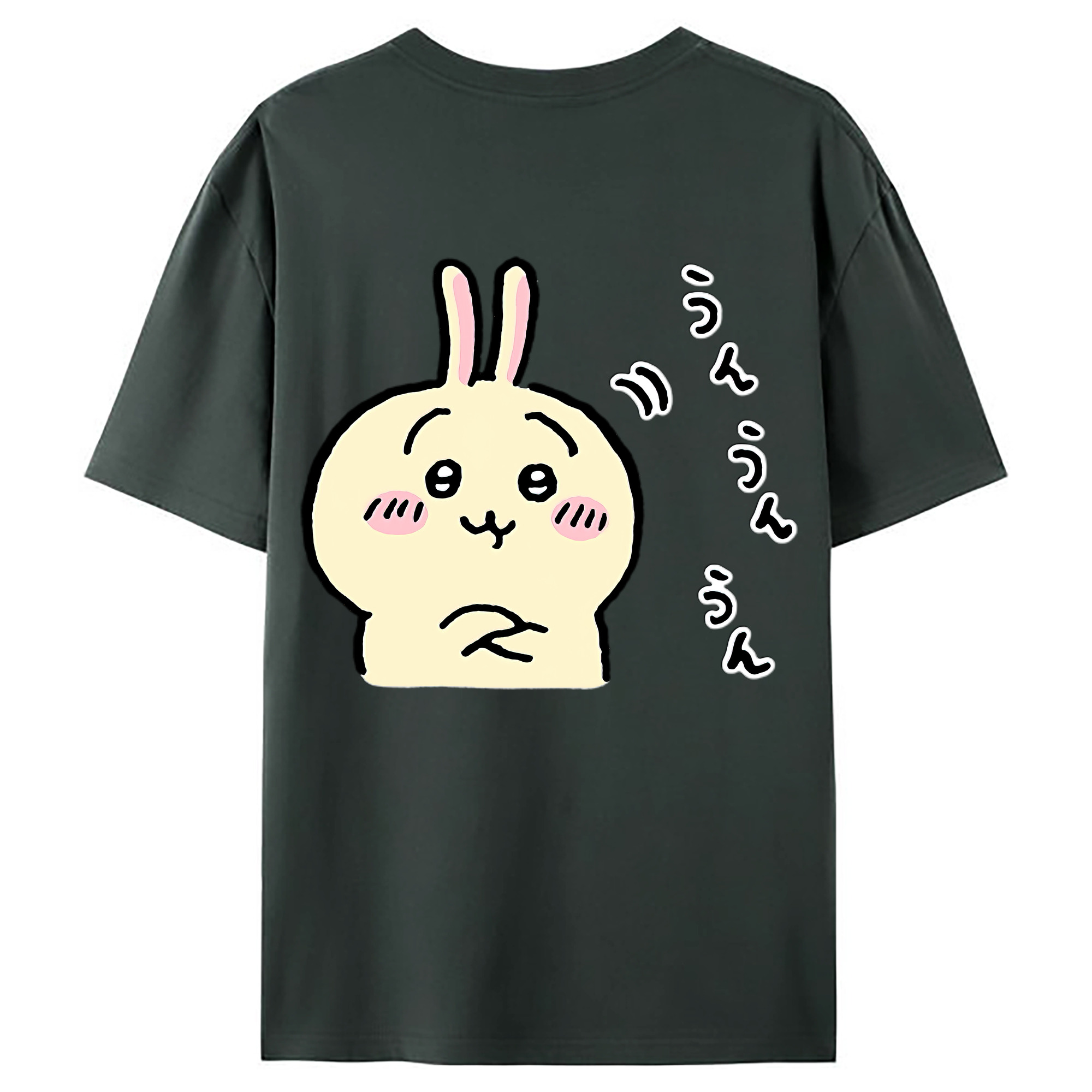 （画像用） ちいかわ うさぎ Chii-kawa usagi 綿100％ メンズ半袖Tシャツ（バックプリント） 通気性